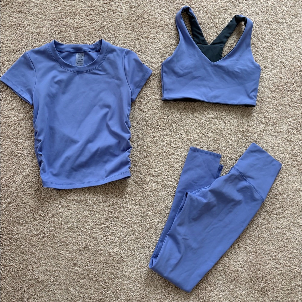 Women’s Lavender Active Leggings Set - Top & Sports Bra
